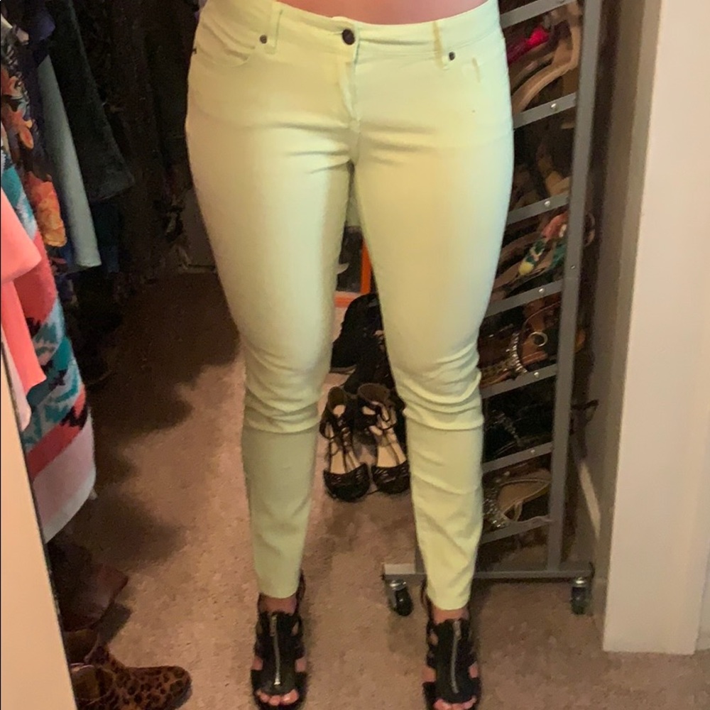 Green Forever 21 stretchy pants!